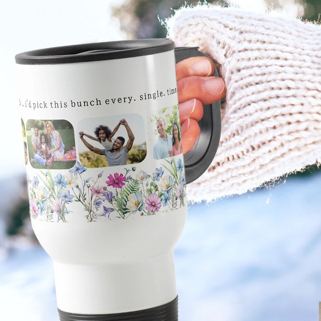 Pretty Wildflower 5 photo If Family were Flowers Travel Mug (Family photo travel mug. If family were flowers .. I'd pick this bunch every. single, time.)