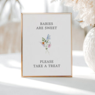 Pretty Wildflower Bouquet Baby Shower Sign