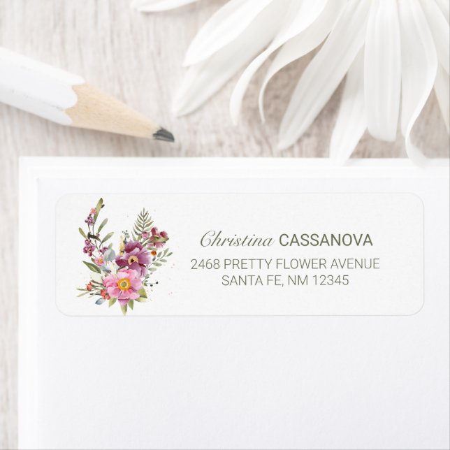 Pretty Wildflower Garden Floral Return Address  (Insitu)