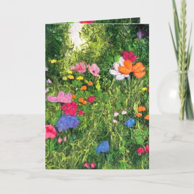 Pretty Wildflower Meadow greeting card (Front)