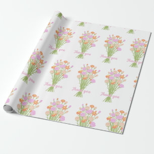 Pretty Wildflower Pastel Bridal Shower Thank You  Wrapping Paper