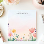 Pretty Wildflower Watercolor Meadow Personalised Notepad<br><div class="desc">This personalised notepad features a vibrant watercolor wildflower meadow with soft pastel tones,  creating a peaceful and elegant aesthetic. Perfect for nature lovers,  garden enthusiasts,  and those who appreciate floral stationery. Customise the text at the top for a unique touch,  making it ideal for journalling,  note-taking,  or gifting.</div>