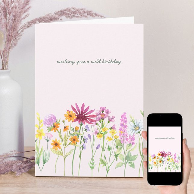 Pretty Wildflower Wild Birthday Card (Creator Uploaded)