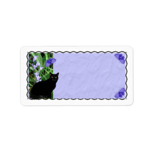 Pretty Wildflowers and Cat Address Labels