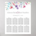 Pretty Wildflowers Beautiful Wedding Seating Chart<br><div class="desc">A rustic and romantic floral wedding seating chart poster, features a unique hand painted wildflower field. All the details are spelled in Stymie Light, a beautiful typo designed by the famous American typeface designer Morris Fuller Benton. This colourful watercolor wildflower wedding seating chart is perfect for spring and summer wedding...</div>