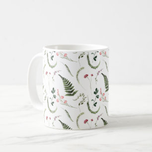 Pretty Wildflowers Botanical Pattern Coffee Mug
