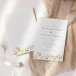 Pretty Wildflowers Cottagecore Wedding Invitation<br><div class="desc">A simple and pretty wedding invitation perfect for a spring outdoor wedding,  featuring a watercolor wildflowers in pastel and vibrant colours of lilac,  yellow and coral,  with green leaves,  on a clean white background. Personalise with your details in dark grey.</div>