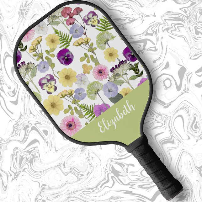 Pretty wildflowers feminine style gift for mum pickleball paddle (Creator Uploaded)