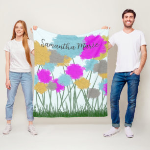 Pretty Wildflowers Fleece Blanket
