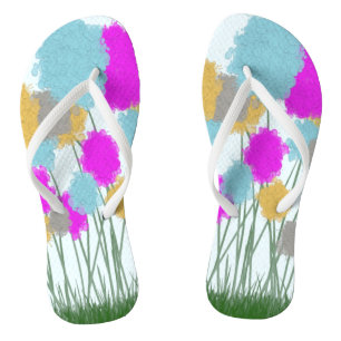 Pretty Wildflowers Flip Flops