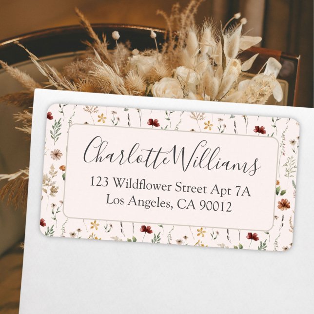 Pretty Wildflowers Floral Pattern Return Address Label (Creator Uploaded)
