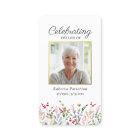 Pretty Wildflowers Funeral Memorial Prayer Card