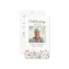 Pretty Wildflowers Funeral Memorial Prayer Card