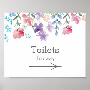 Pretty Wildflowers   Garden Wedding Toilets Sign
