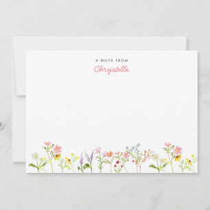 Pretty Wildflowers Personalised Note Card