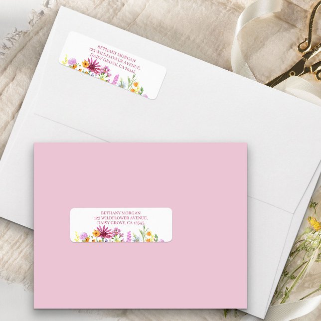 Pretty Wildflowers Return Address Label (Pretty floral address label from my Wildflower Meadow collection)