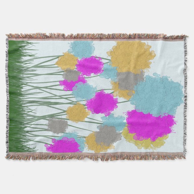 Pretty Wildflowers Throw Blanket (Front)