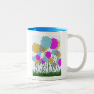 Pretty Wildflowers Two-Tone Coffee Mug