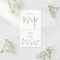 Pretty wildflowers wedding rsvp