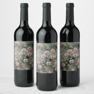 Pretty Wildflowers Wine Label