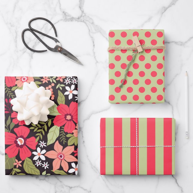 Pretty Wildflowers Wrapping Paper Set (Front)