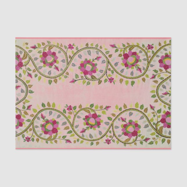 PRETTY William Morris PINK FLORAL TISSUE PAPER (Front)