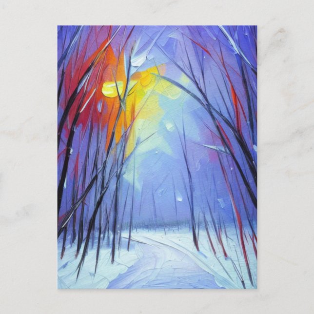 Pretty Winter Art Postcard (Front)