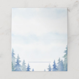 Pretty winter pine trees wedding place card