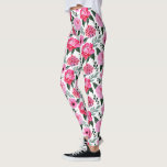Pretty Winter Red Pink Floral Watercolor Pattern Leggings<br><div class="desc">Pretty Winter Red Pink Floral Watercolor Pattern Leggings</div>