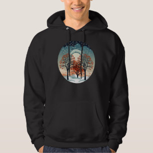 Pretty Winter Trees for Season, falling Snow and M Hoodie