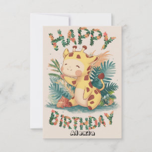 Pretty Wishes Giraffe Birthday Card