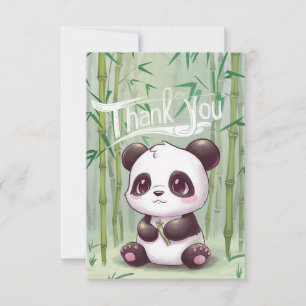 Pretty Wishes Panda Thank You Card