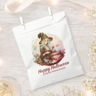 Pretty Witch and Cauldron Happy Halloween Favour Bags