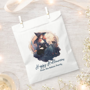 Pretty Witch and Cute Black Cat Happy Halloween Favour Bags