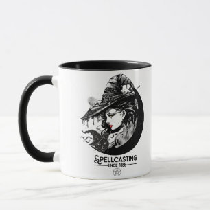 Pretty Witch & Black Cat Wiccan Wicca Spellcasting Mug