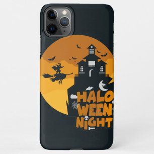 Pretty Witch Flying Broom against Full moon   iPhone 11Pro Max Case