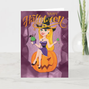 Pretty Witch Happy Halloween Card