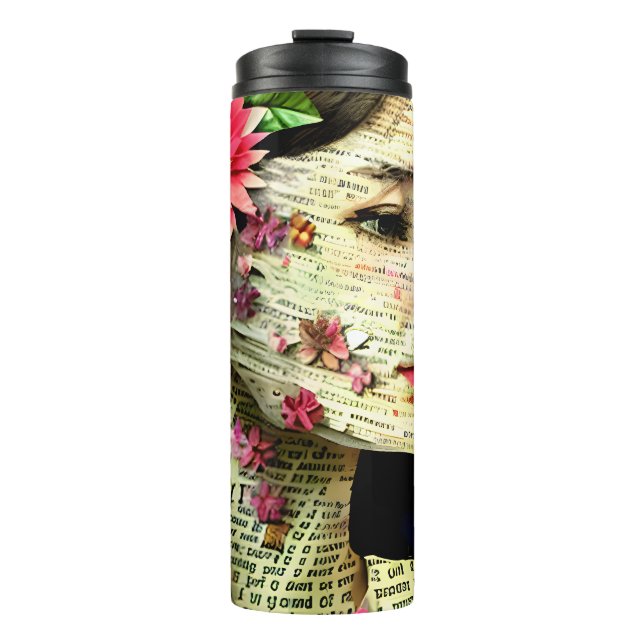 Pretty Woman Art Collage   Thermal Tumbler (Front)