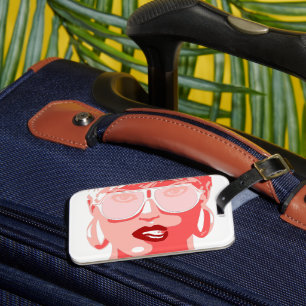 Pretty Woman Biting Lips Pop Art Luggage Tag