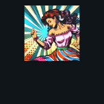 Pretty Woman Dancing Salsa Pop Art Canvas Print<br><div class="desc">Beautiful woman dancing Salsa in a pop art comic book style. Colourful ai art for those who love to dance.</div>