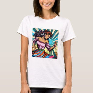 Pretty Woman Dancing Salsa Pop Art T-Shirt