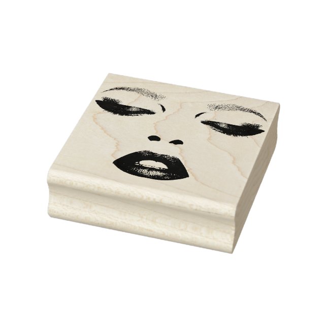 Pretty woman Face Eyes lips Fashion Makeup Art Rubber Stamp (Stamp)