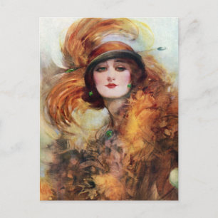 Pretty Woman Flapper Fashion 1920s Postcard