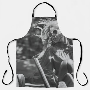 Pretty woman in convertible car apron