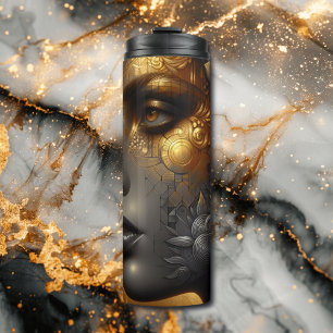 Pretty Woman in Gold Ethereal Thermal Tumbler