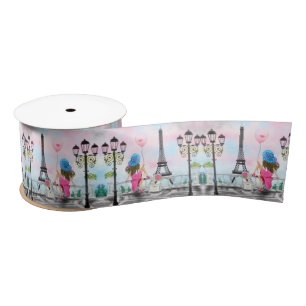 Pretty Woman In Paris Ribbon with Eiffel Tower Satin Ribbon