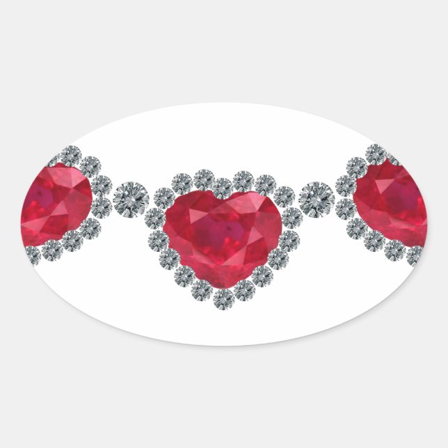 Pretty Woman Ruby Necklace Oval Sticker (Front)