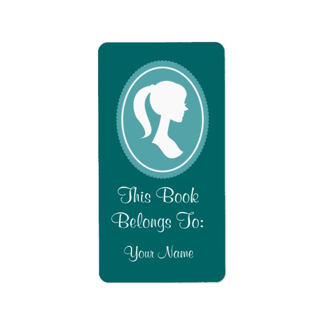 Pretty Womens Silhouette Bookplates Stickers Gift (Front)
