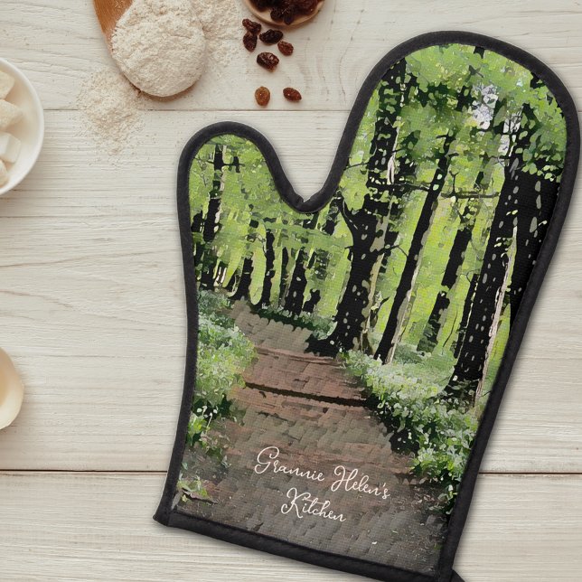 Pretty Woodland  Personalised Oven Mitt (Creator Uploaded)