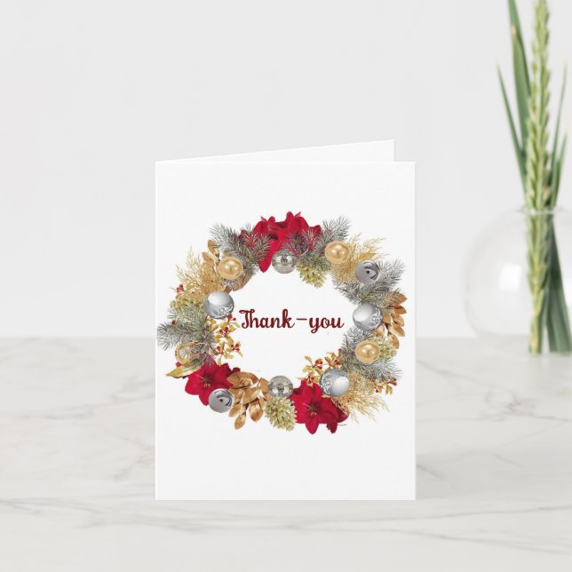 Pretty Wreath Thank You Card (Front)